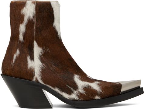 Achilles Ion Gabriel: Brown & White Bang Ankle Boots | SSENSE
