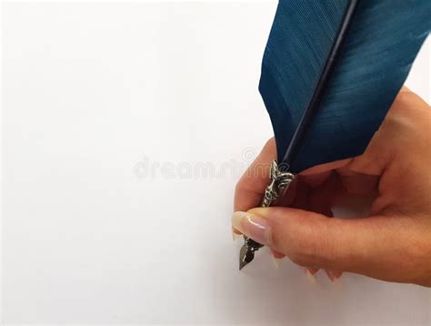 Woman Writing with Feather Pen Stock Image - Image of space, ornaments ...