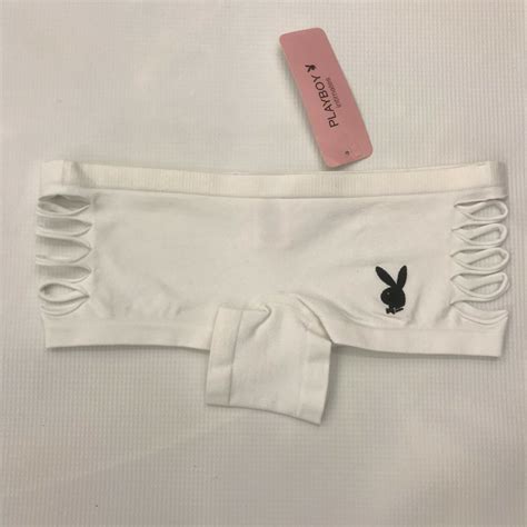 Playboy Intimates White Seamless Boyshort w Cut Out Details New with