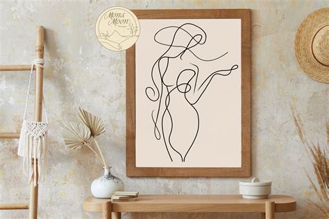 Woman One Line Drawing, Nude Art, Woman Body Illustration, Female