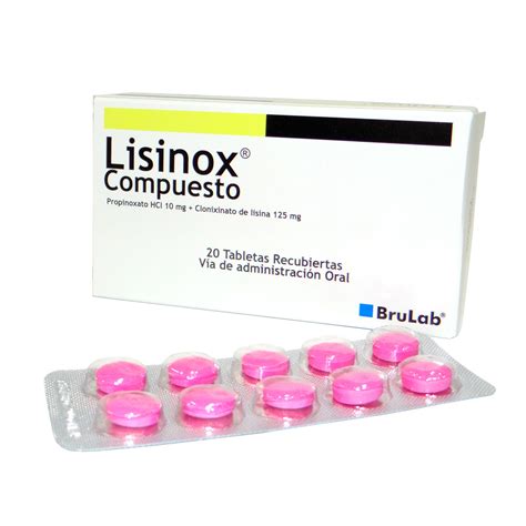 Lisinox Compuesto (20 Tabletas) - Laboratorios BruLab, S. A.