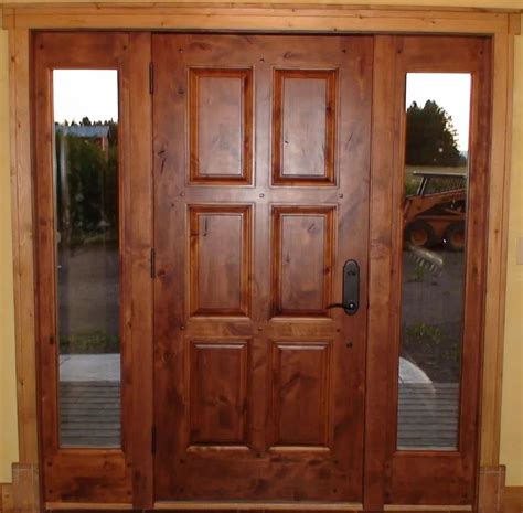 brown wooden hinged exterior solid wood door  rs square feet