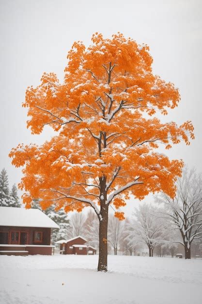 Premium Photo | Orange colour tree and pink colour tree