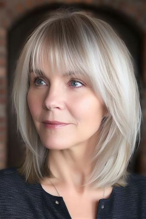 flattering hairstyles  women    bangs   medium