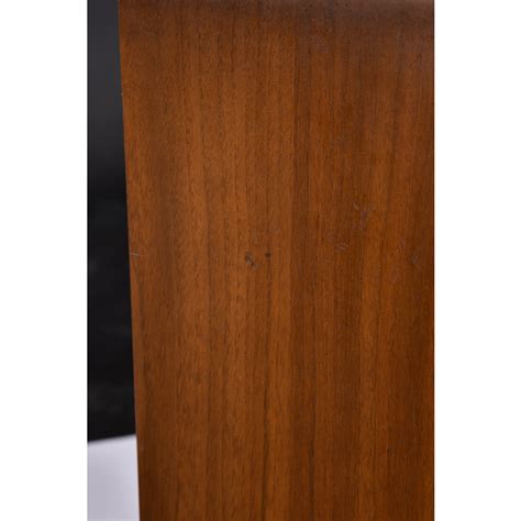 Walnut and Burl Expanding Bar Server and Record Cabinet With Finished