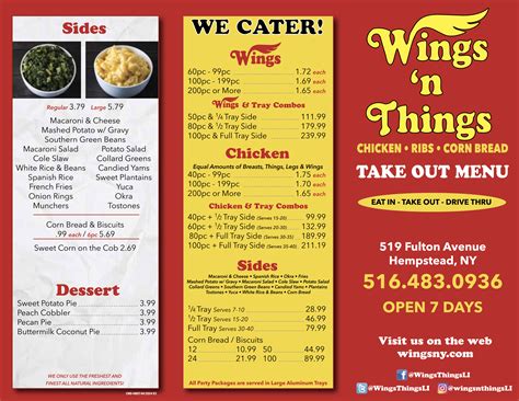 Menu — Wings 'n Things