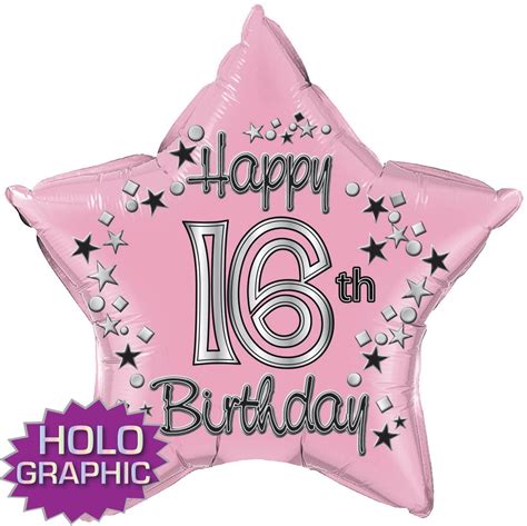 birthday pink star foil balloon