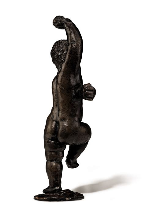 A BRONZE FIGURE OF A DANCING PUTTO