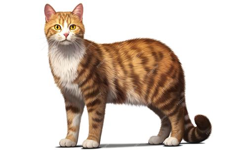 premium photo  red tabby cat isolated  white background