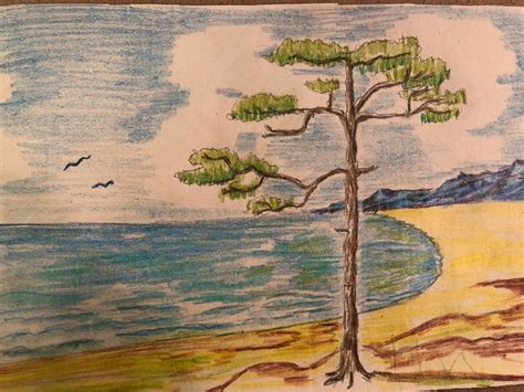 Сосна у моря | Painting, Art
