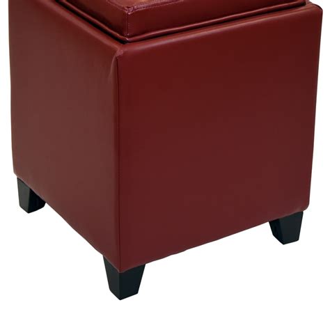 Burgundy Leather Ottoman Coffee Table
