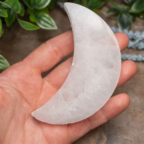 Selenite Crescent Moon Plate - The Crystal Council