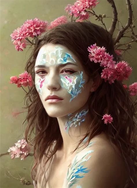 a woman with her face painted. face painting of | Stable Diffusion ...