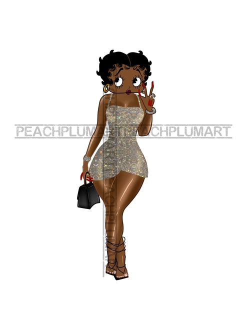 Black Betty Boop Png Betty Boop Png Black Cartoon Png Night - Etsy
