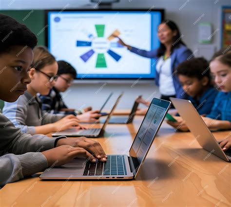 Student using laptop in classroom | Premium AI-generated image