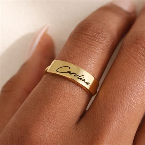 gold handwriting  plate ring  golden