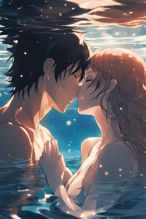 Anime Couples in Swimming Pool | Romantic Mood Images for Download | Cartoon love photo, Anime