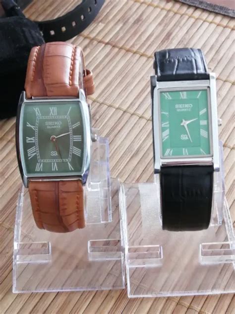 SEIKO SLIMS GREEN Dial Formal/Dress Mint Condition Classic Quartz ...