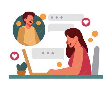 Premium Vector | Man and woman chatting on social media vector