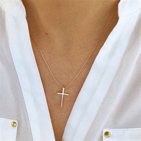 Gold Cross Necklace - Etsy