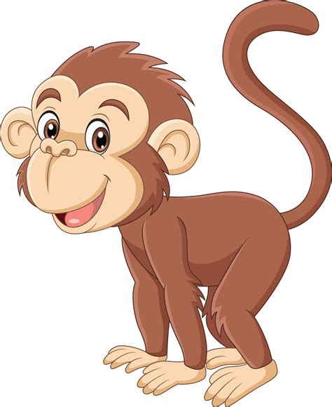 Cute little monkey cartoon on white background 15219825 Vector Art at ...