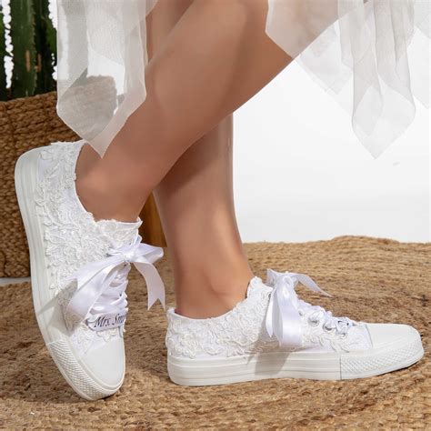 Forever & Always Shoes Belle Lace White Bridal Sneakers | Nordstrom