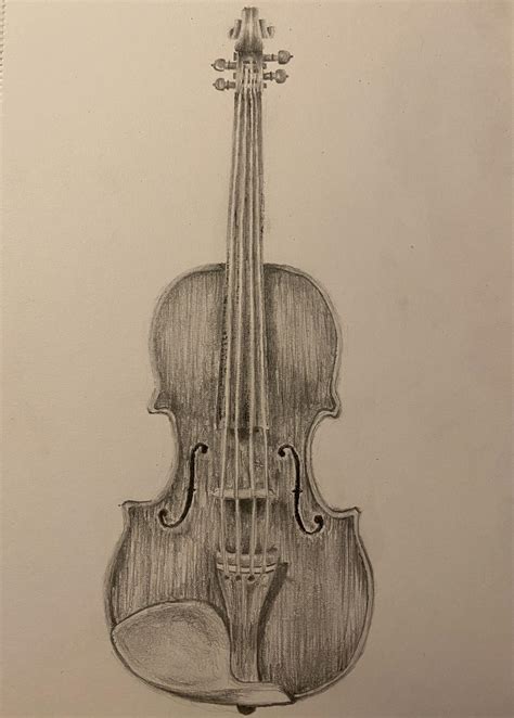violin drawing easy  pencil