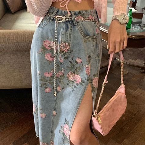 Pin by Style Tea on clothes | Fashion outfits, Long denim skirt, Pretty ...