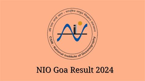 NIO Goa Result 2024 Announced. Direct Link to Check NIO Goa Part-time ...