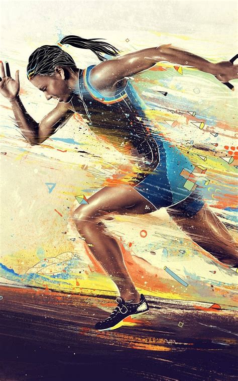 Download Runner Painting Ilustration Wallpaper | Wallpapers.com