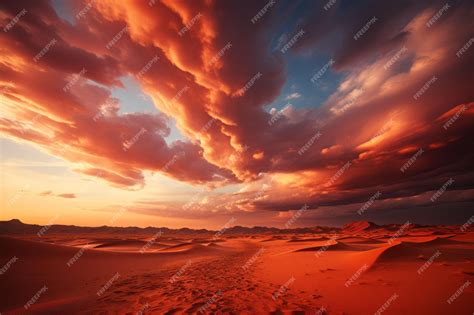 Premium AI Image | African desert at sunset wide view