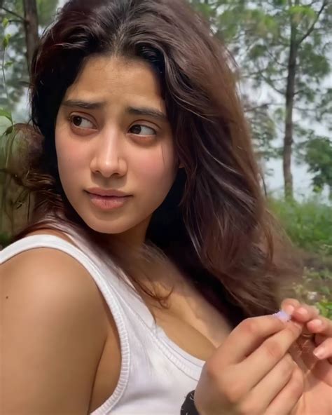 Jahnvi Kapoor Hot in Deep Neck White Top - Filmy19