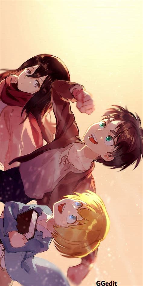 aot trio ilustrasi karakter gambar animasi kartun gambar karakter