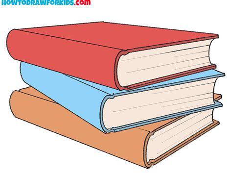 How To Draw Stacked Books