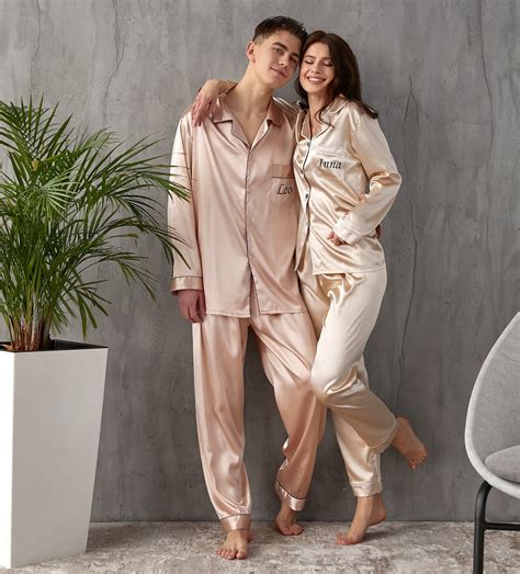Custom Satin Pajamas for Couple, Mr and Mrs Custom Pyjamas, Wedding Pjs