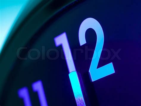 Top area of a wall clock showing 12 am ... | Stock image | Colourbox