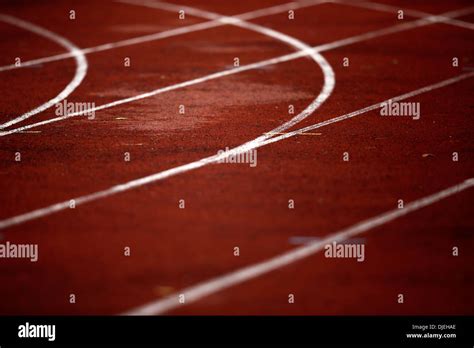 Stadium tartan track Stock Photo - Alamy