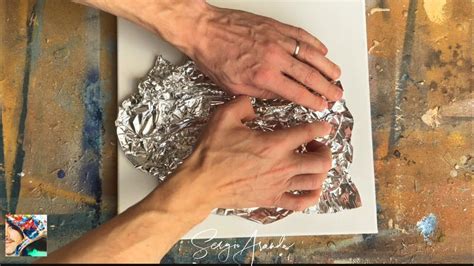 easy abstract painting step  step  aluminium foil