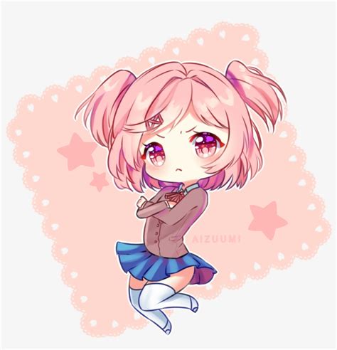 Natsuki From Ddlc - Doki Doki Literature Club Chibi Transparent PNG ...