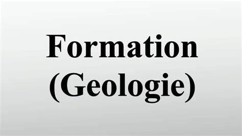 Formation (Geologie) - YouTube