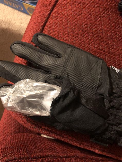 My waterproof gloves ripped skiing today and I learned how they do the