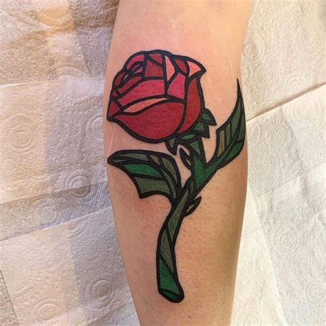 small beauty   beast rose tattoo bronctattooauscom