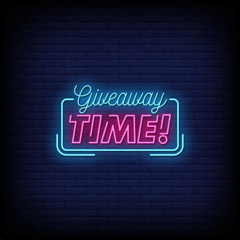 Giveaway Time Neon Signs Style Text Vector 2239361 Vector Art at Vecteezy