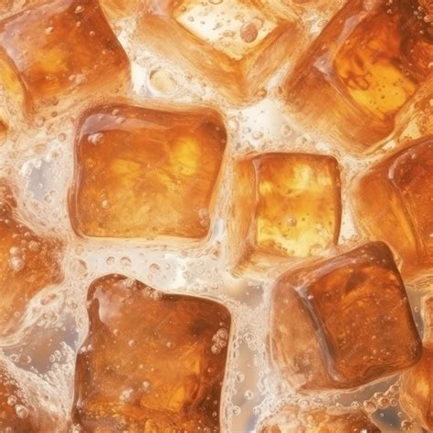 Premium Photo | Iced kola textureice cube float on the kola