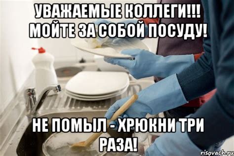 Уважаемые коллеги!!! Мойте за собой посуду! Не помыл - ХРЮКНИ три раза ...