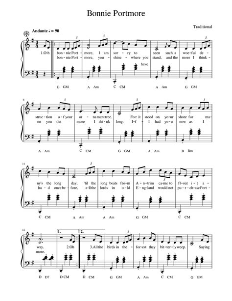 Bonnie_Portmore Sheet music for Accordion (Solo) | Musescore.com