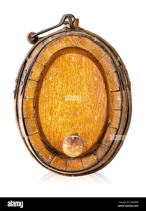 Old oak wooden barrel isolated on white background Stock Photo - Alamy