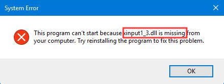 [Solved] Xinput1_3.dll Not Found or Missing Error in Win 10 - MiniTool ...