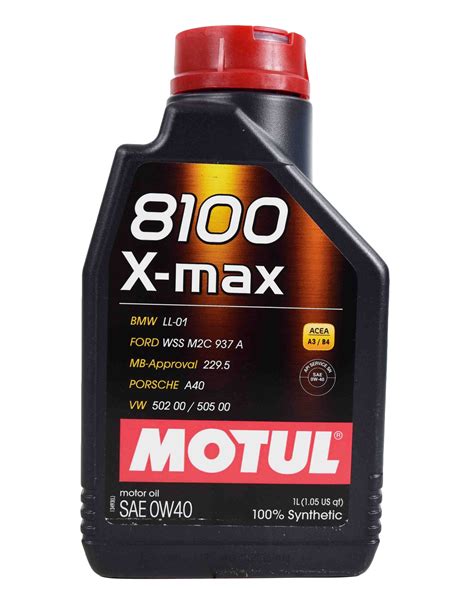 Motul 104531 8100 X-max SAE 0W40 Motor Oil 0W-40 - 1 Liter - 1 Pack ...