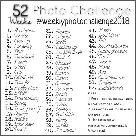 Who’s in for a weekly photo challenge in 2018 on Instagram? Please join